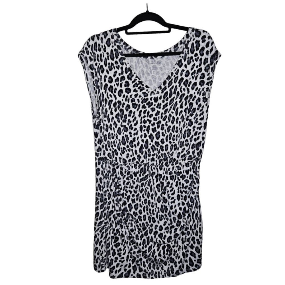Lane Bryant size 14/16 Leopard Print Dress Gray Black Animal Edgy Party Rave